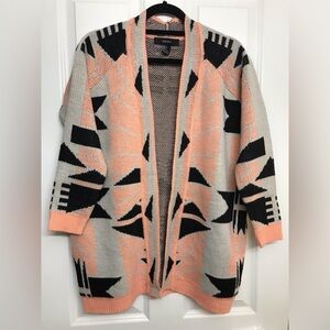 Forever 21 Geometric Aztec Print Knit Open Cardigan
